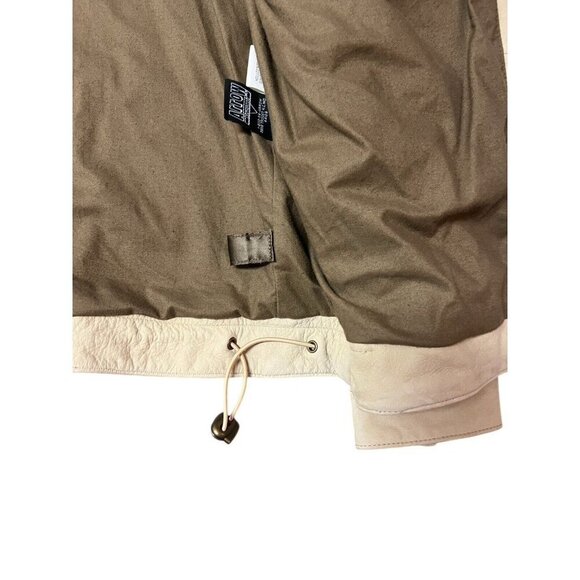 Territory Ahead Leather Jacket Hooded Suede Coat Cream Small Classic Neutral - Picture 5 of 12